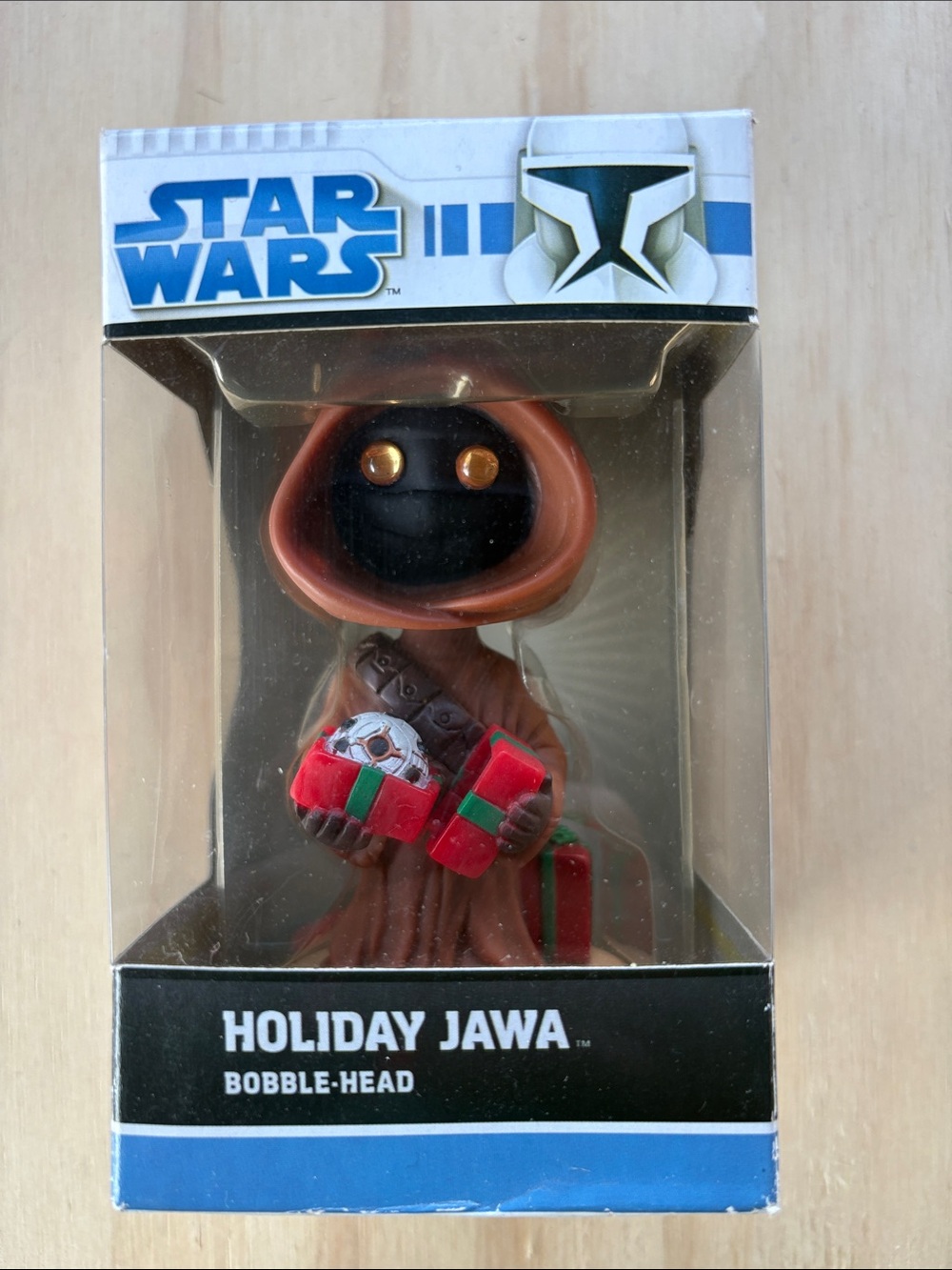 Star Wars Holiday Jawa Bobble-Head in Brown with Red & Green Gifts